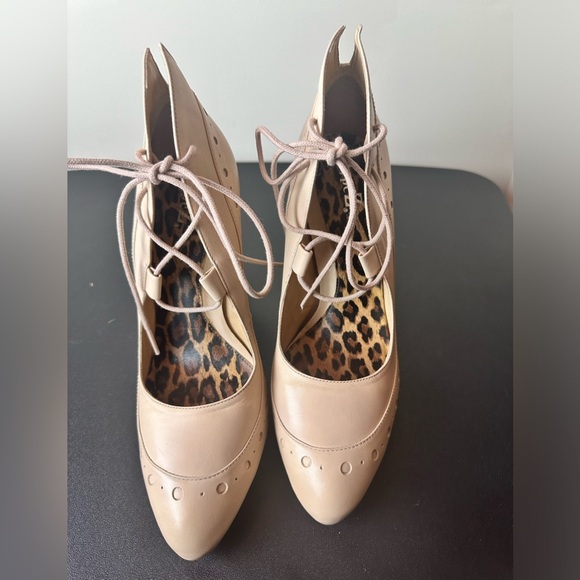 Beige Type Z Lace Up Heels - Picture 2 of 14